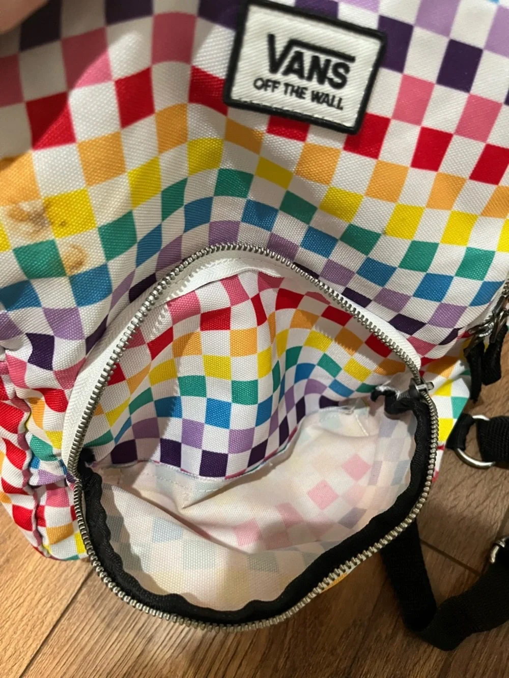 VANS‎ OFF The WALL Womens Mini Backpack Rainbow Multicolor Checkered Canvas